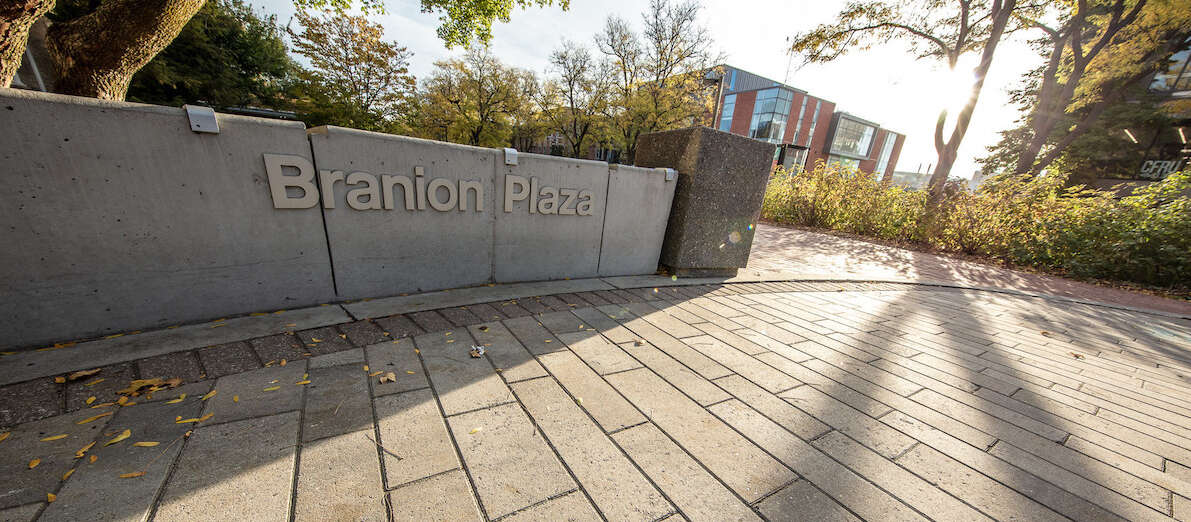 A view of Branion Plaza on the U of G campus