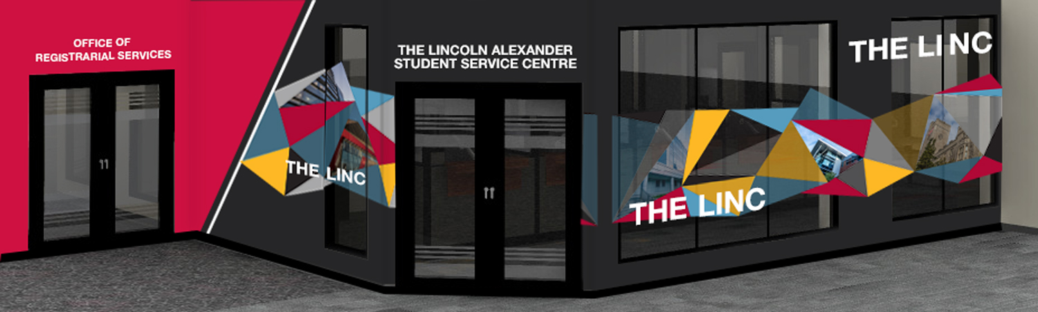 Exterior design concept for The Linc - the Office of Registrarial Services is to the right