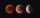The moon during a different phases of a lunar eclipse. The first moon is full and red, the second (in the middle of the photo) is orange and partly in shadow, the last moon (to the right of the moon in the middle) is half in shadow and is white. All of the moons are set against a black background.