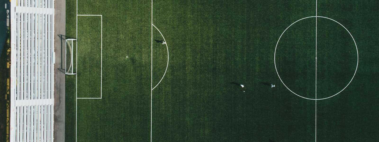 A green and white soccer field