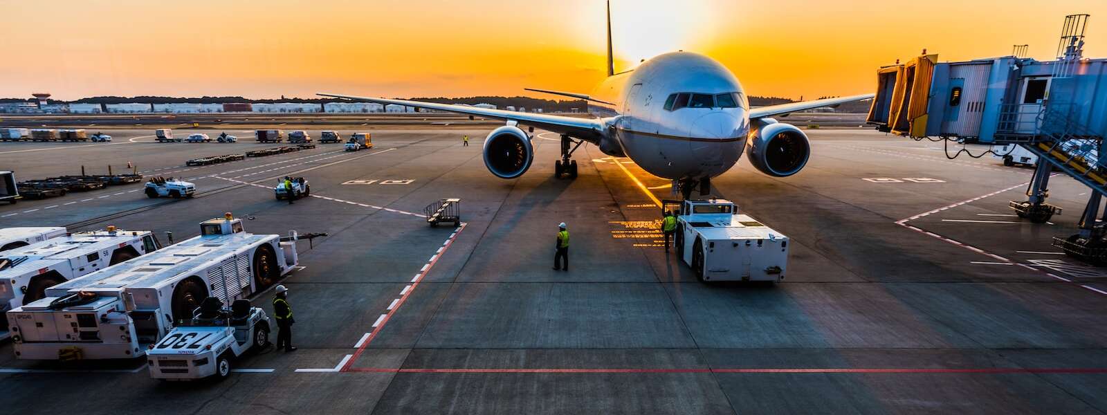 Airplane at an airport gate
