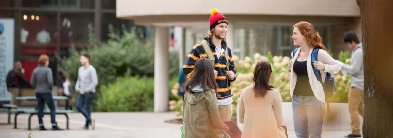 students on campus