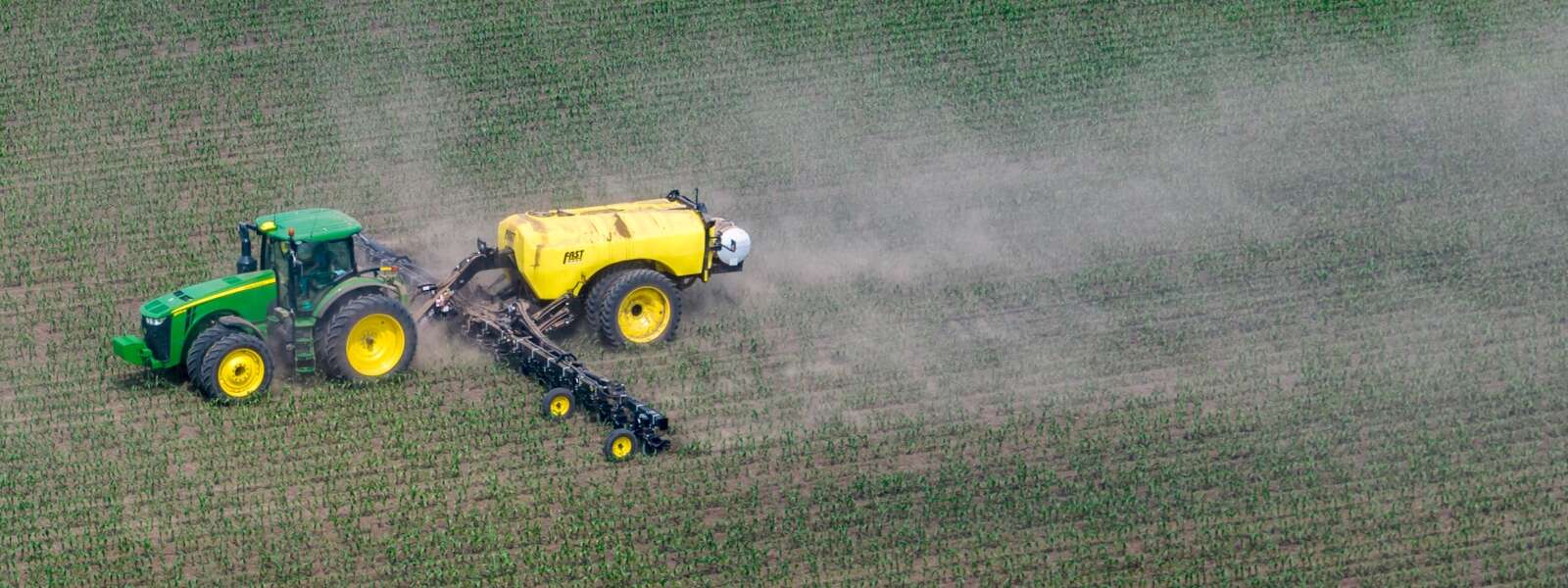 a tractor in a field