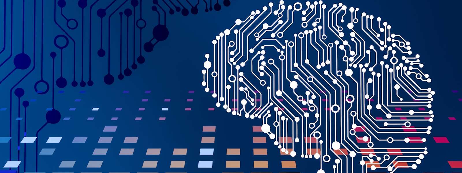 a computer circuit board with a brain on it