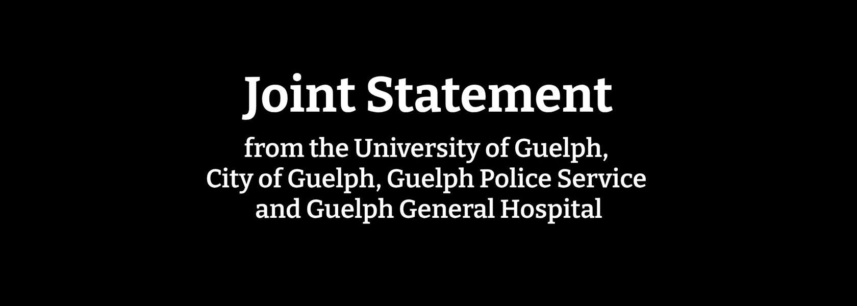 Working group to be established by the University of Guelph, Guelph Police Service, City of Guelph and Guelph General Hospital
